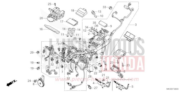 FAISCEAU DES FILS de Africa Twin DCT DARKNESS BLACK METALLIC (NH463) 2021